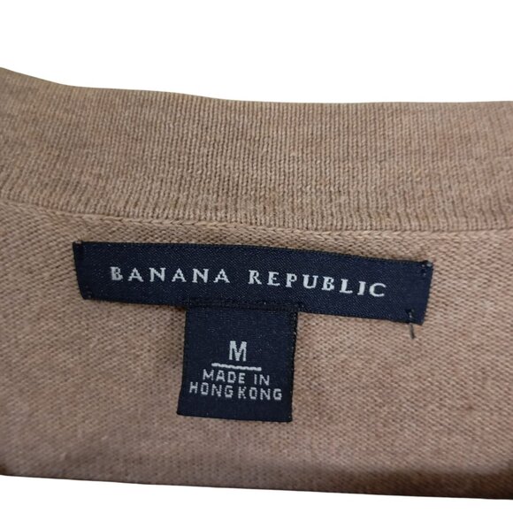 Banana Republic Cardigan Sweater Size M Beige Long-Sleeve Button-Front Womens - Picture 2 of 11